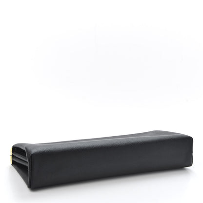Prada Saffiano Frame Clutch Black 3 of 9