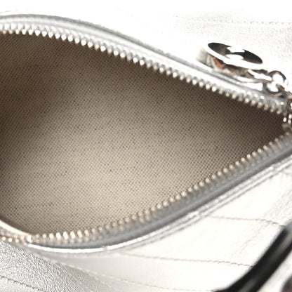 Gucci Sakai Be Green Calfskin Diagonal Stitched Mini Blondie Barrel Shoulder Bag Silver 5 of 9