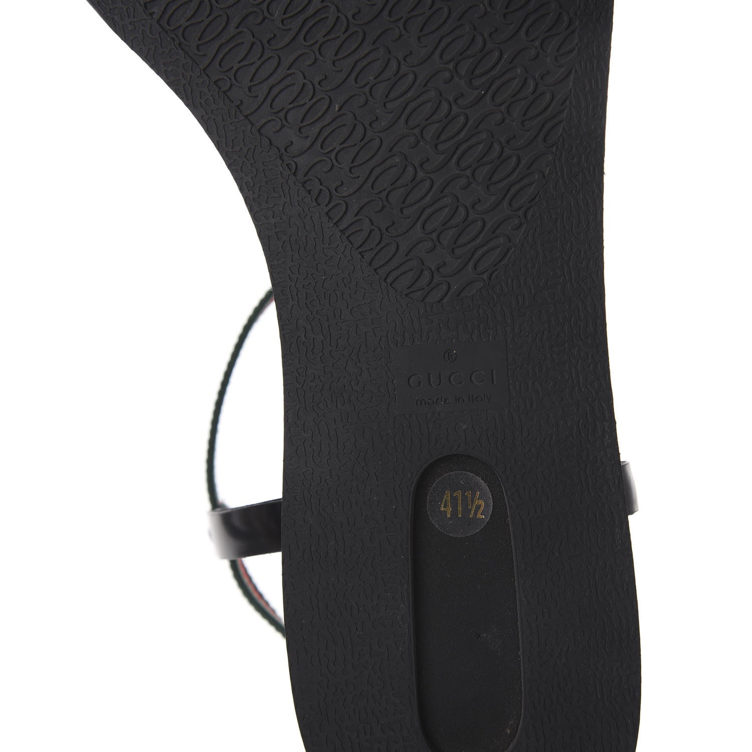 Gucci Calfskin Web Thong Sandals 41.5 Black 6 of 7