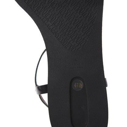 Gucci Calfskin Web Thong Sandals 41.5 Black 6 of 7