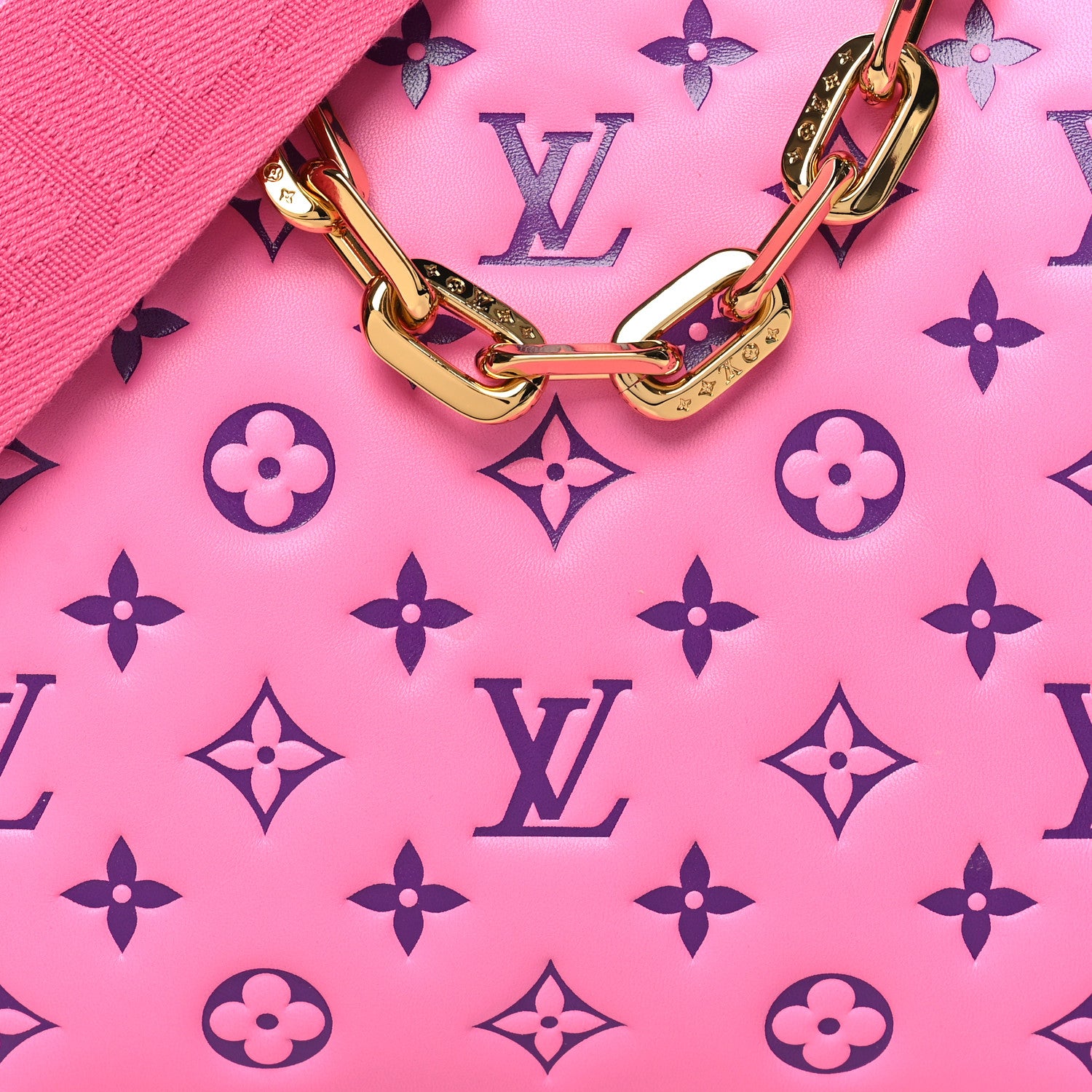 Louis Vuitton Lambskin Embossed Monogram Vuittamins Coussin PM Rose Violet 9 of 12
