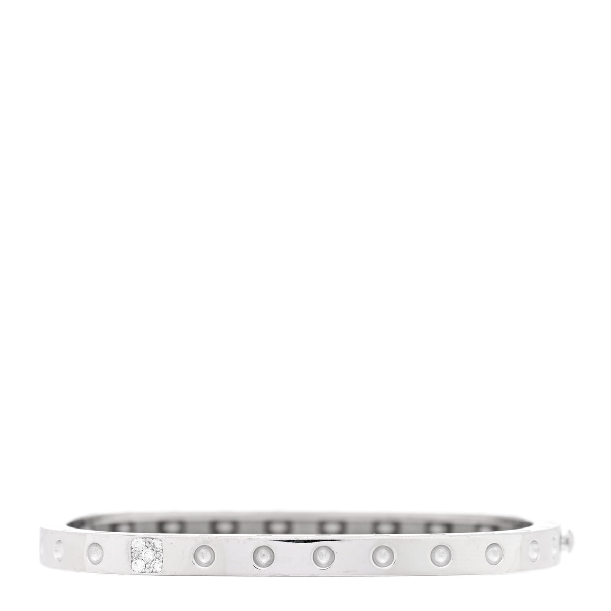 18K White Gold Diamond Pois Moi Single Row Bracelet