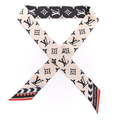 Louis Vuitton Silk Monogram LV Crafty Bi Color BB Bandeau Black Cream 1 of 4