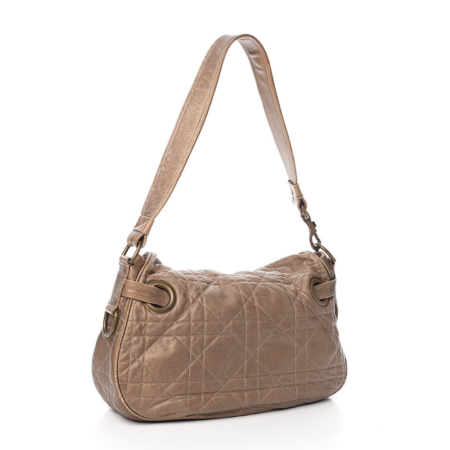 Lambskin Cannage Shoulder Bag Bronze