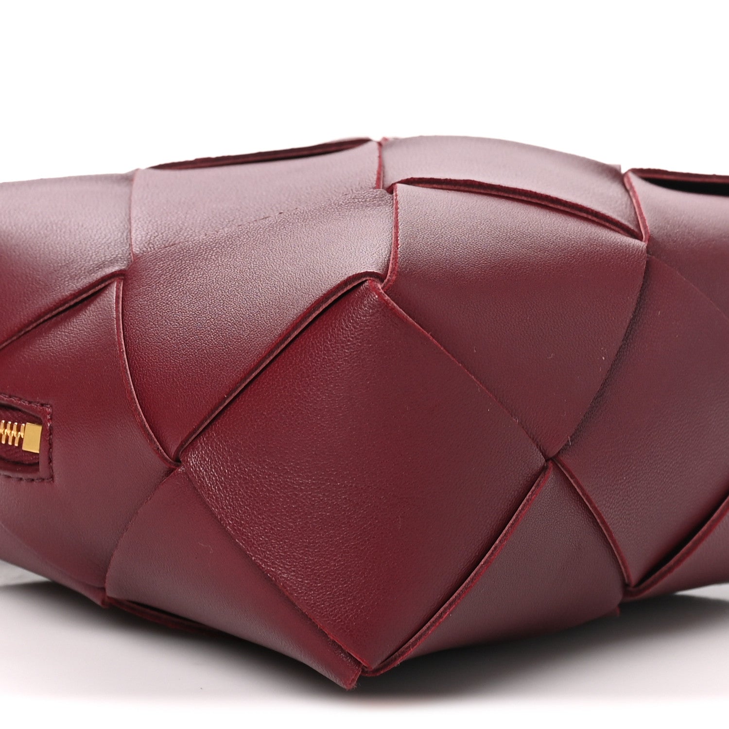 Bottega Veneta Lambskin Maxi Intrecciato Mini Cassette Camera Bag Bordeaux 8 of 9
