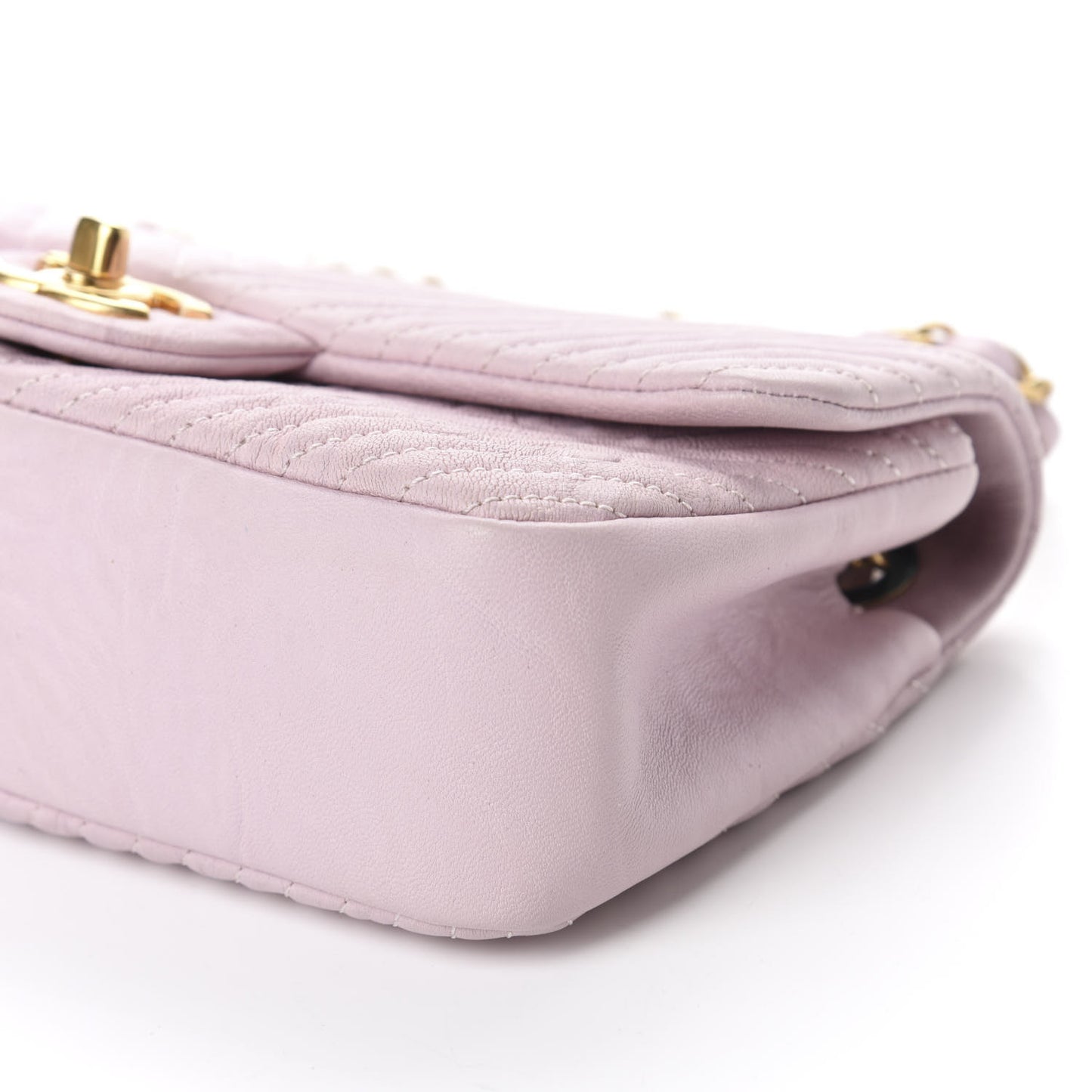 Calfskin Surpique Chevron Small Flap Pink