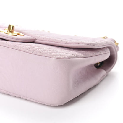 Chanel Calfskin Surpique Chevron Small Flap Pink 7 of 10