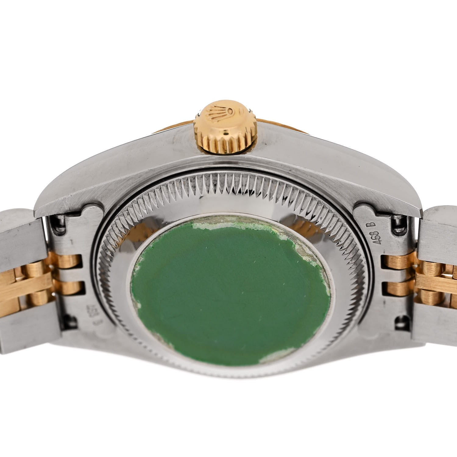 Rolex Stainless Steel 18K Yellow Gold 26mm Oyster Perpetual Datejust Watch White Pyramid Roman 79173 4 of 4