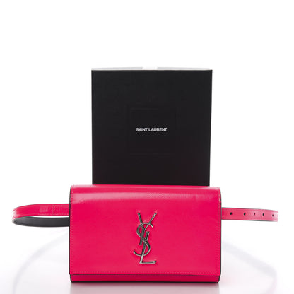 Saint Laurent Grain De Poudre Monogram Kate Belt Bag Neon Pink 9 of 9