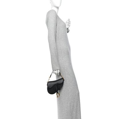 Christian Dior Grained Calfskin Mini Saddle Bag Black 2 of 10