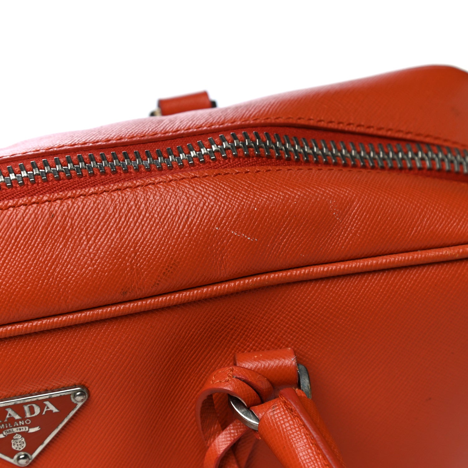 Prada Saffiano Lux Bowler Fuoco 19 of 20