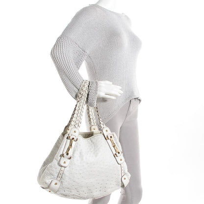 Gucci Ostrich Medium Pelham Shoulder Bag White 4 of 7
