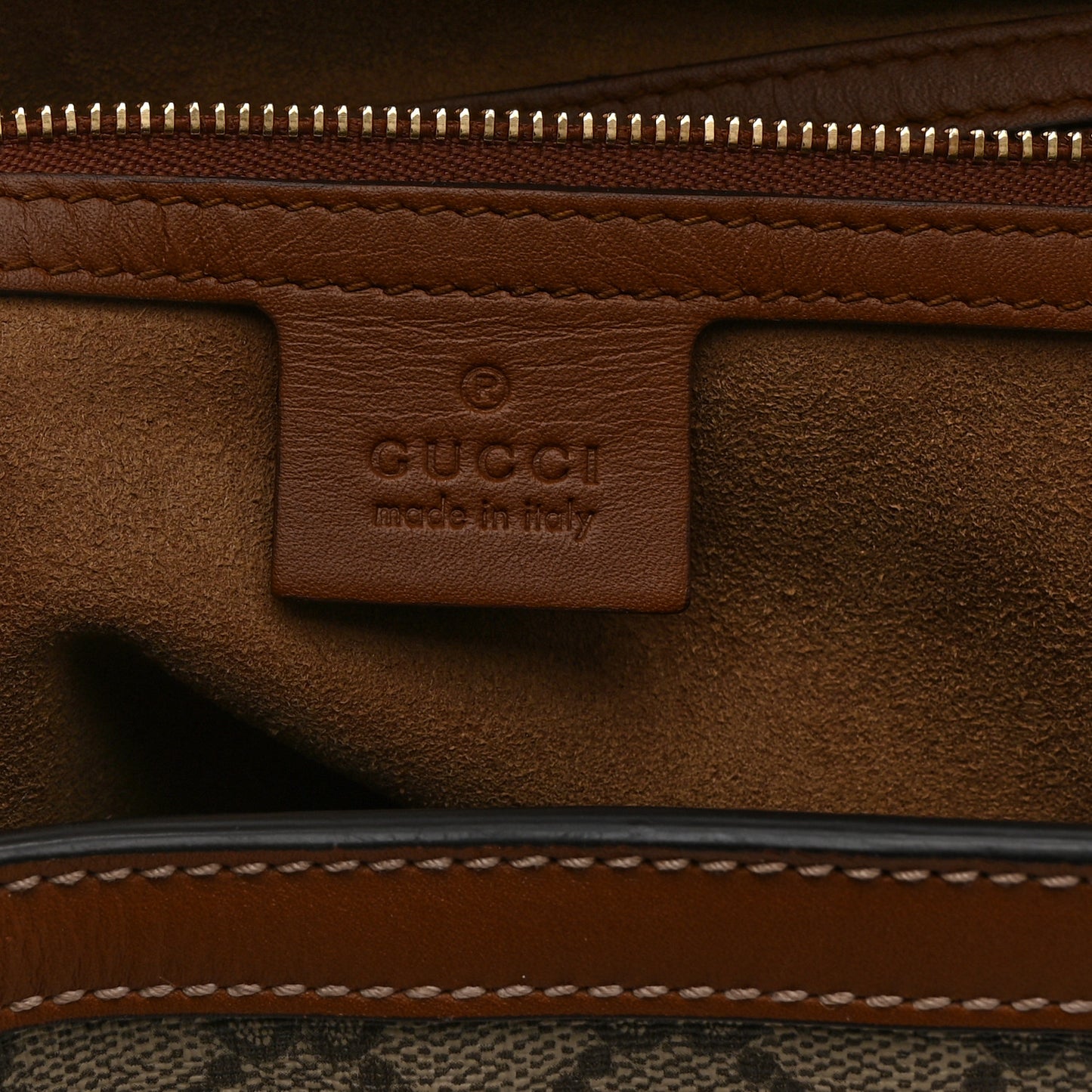 GG Supreme Monogram Medium Padlock Tote Beige Cuir