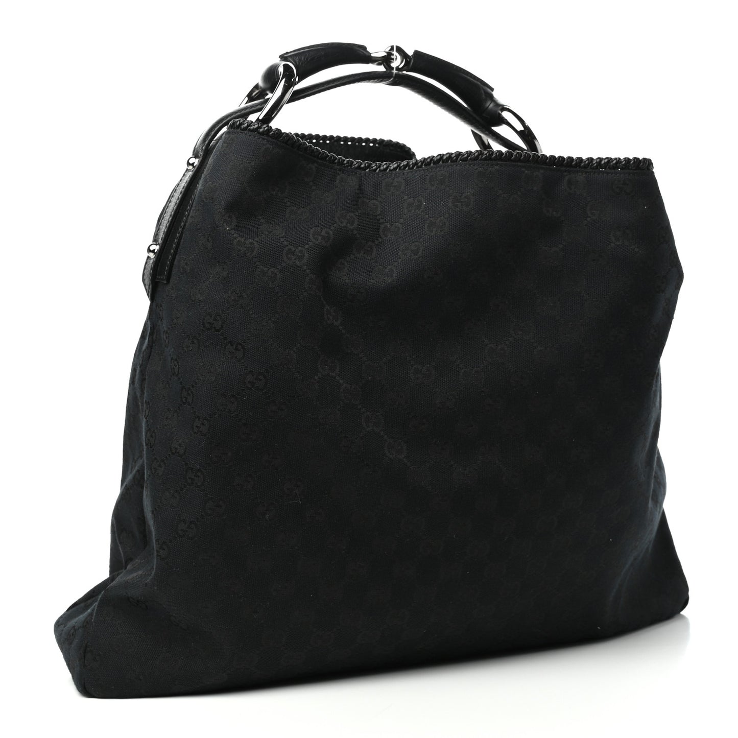 Monogram Large Horsebit Chain Hobo Black