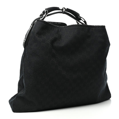 Gucci Monogram Large Horsebit Chain Hobo Black 3 of 9