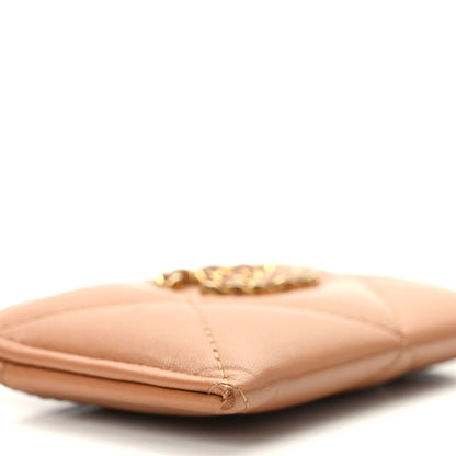 Chanel Lambskin Quilted Chanel 19 Card Holder Brown 9 of 11