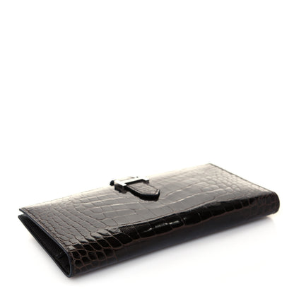 Hermes Shiny Niloticus Crocodile Bearn Wallet Macassar 3 of 11