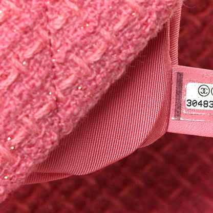 Chanel Metallic Tweed Quilted Medium Chanel 19 Flap Pink 5 of 6