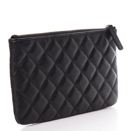Chanel Caviar Quilted French New Wave Small CC Pouch Black 3 of 8