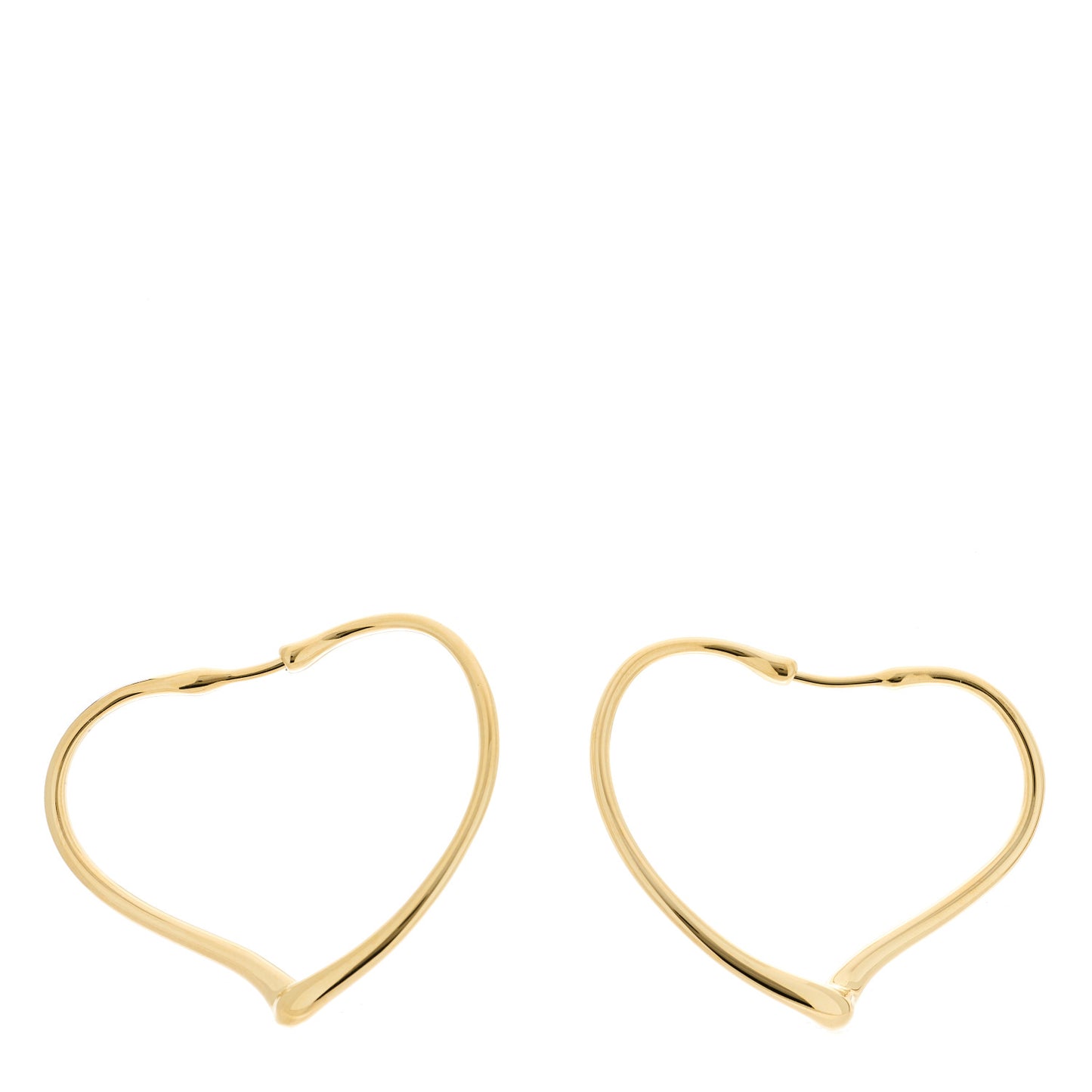 18K Yellow Gold Medium Elsa Peretti Open Heart Hoop Earrings