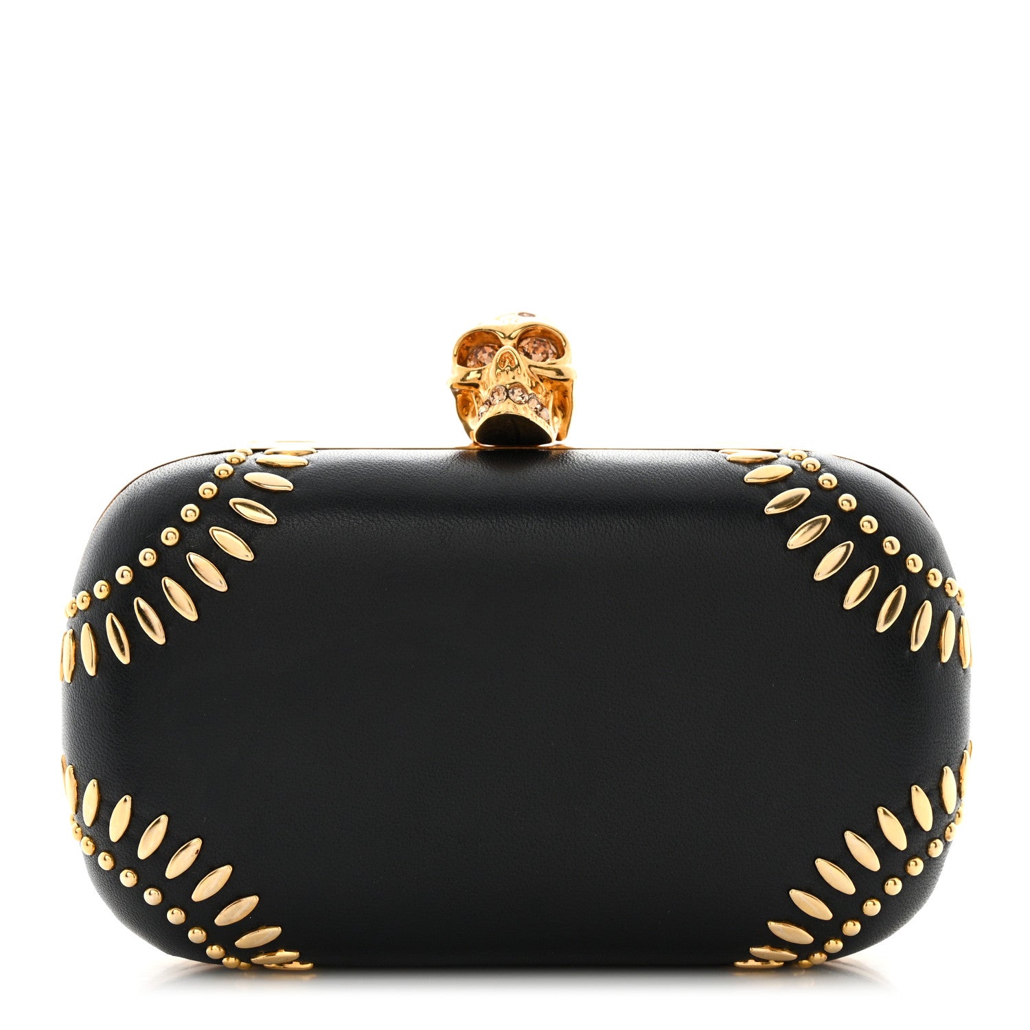 Alexander McQueen Nappa Studded Skull Box Clutch Black 1 of 13