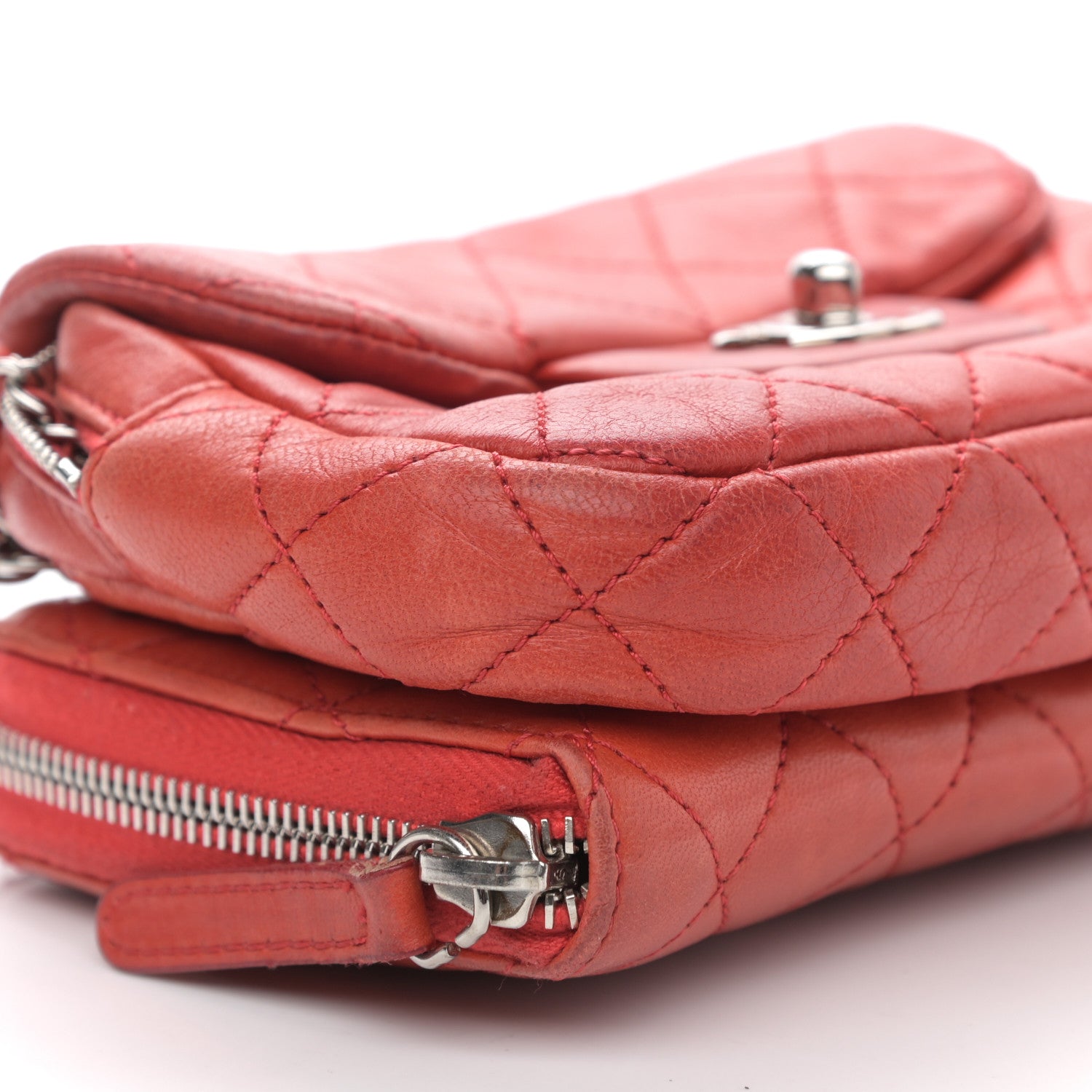 Chanel Lambskin Quilted New Mini Flap Red 9 of 12