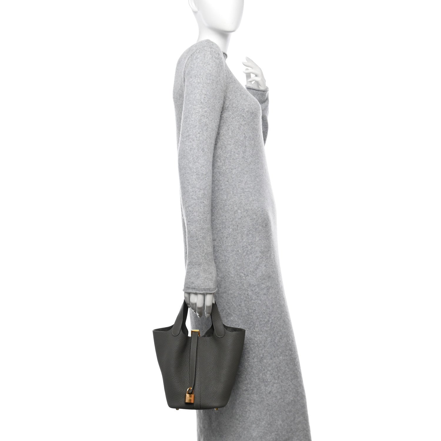 Hermes Taurillon Clemence Picotin Lock 18 PM Gris Meyer 2 of 12