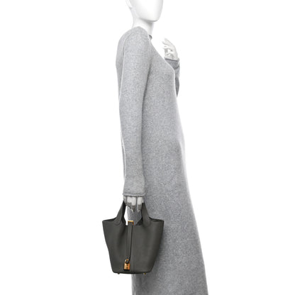Hermes Taurillon Clemence Picotin Lock 18 PM Gris Meyer 2 of 12