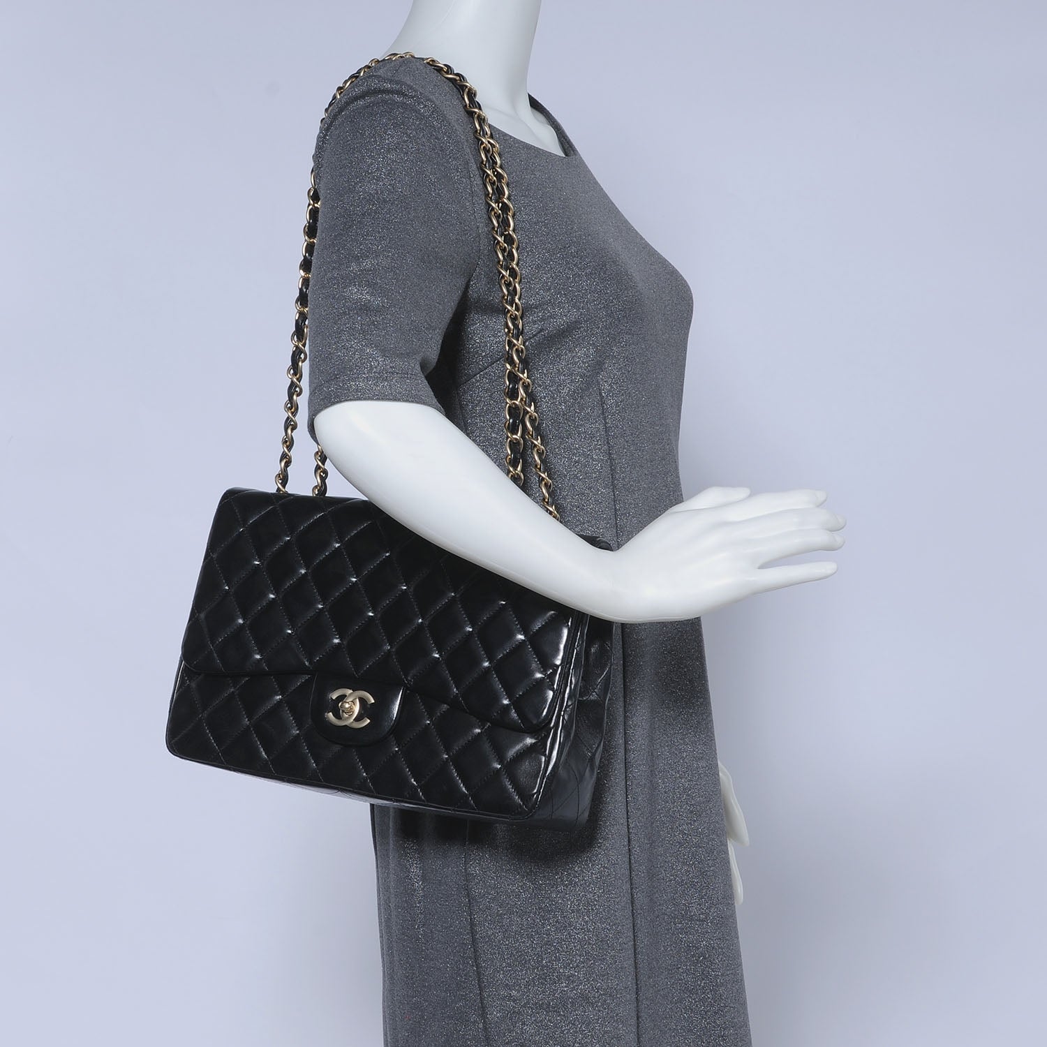 Chanel Lambskin Jumbo Single Flap Black 2 of 8