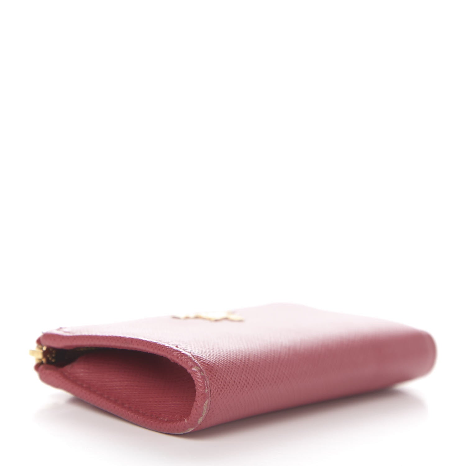 Prada Saffiano Metal Zip Around Key Holder Peonia 4 of 8