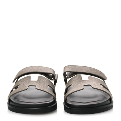 Hermes Epsom Womens Chypre Sandals 39 Etoupe 3 of 10