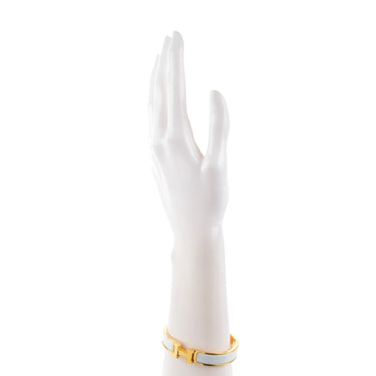 Hermes Enamel Narrow Clic Clac H Bracelet GM White 2 of 4
