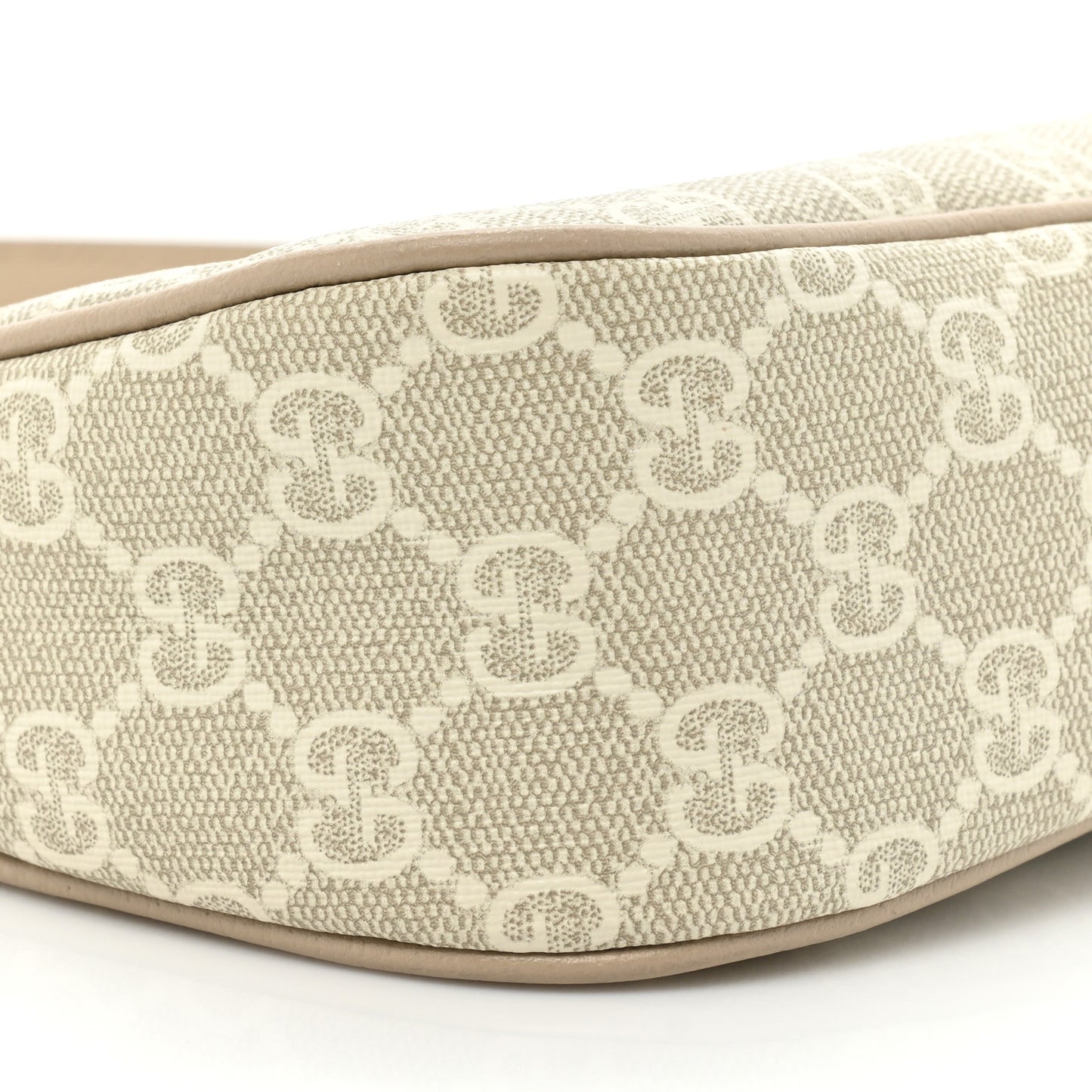 GG Supreme Monogram Textured Dollar Calfskin Small Ophidia Hobo Beige Mystic White Oatmeal
