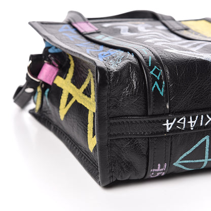 Balenciaga Agneau Arena Graffiti All Over XS Bazar Shopper Tote Black Multicolor 8 of 10