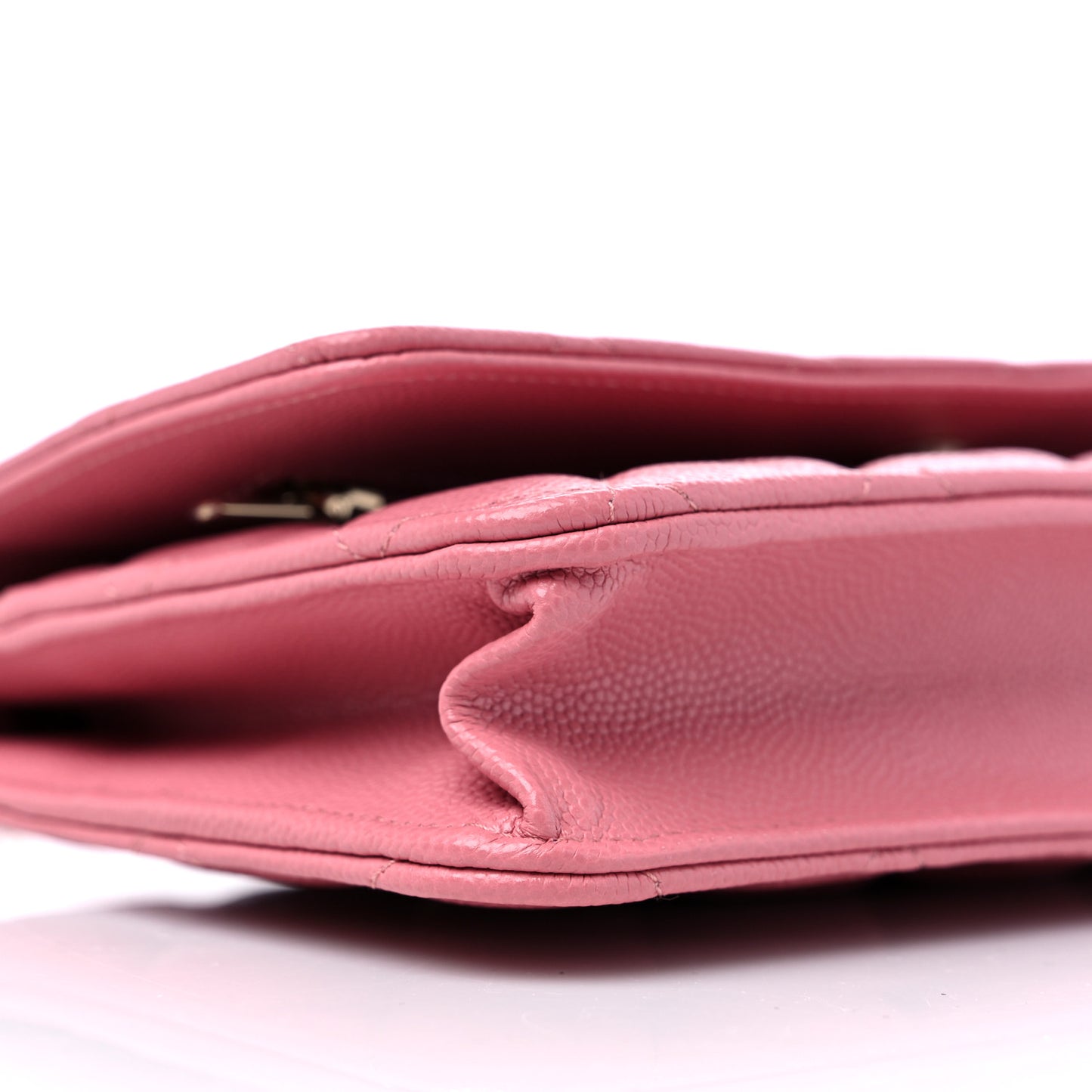 Caviar Quilted Wallet On Chain WOC Dark Pink