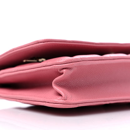 Chanel Caviar Quilted Wallet On Chain WOC Dark Pink 9 of 11