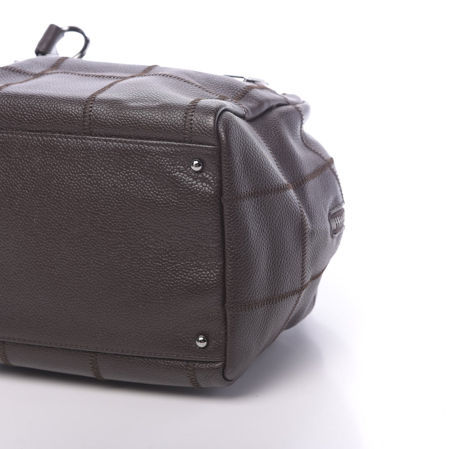 Caviar Square Stitched Bowler Dark Brown