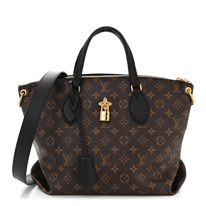 Louis Vuitton Monogram Flower Zipped Tote MM Black 1 of 11