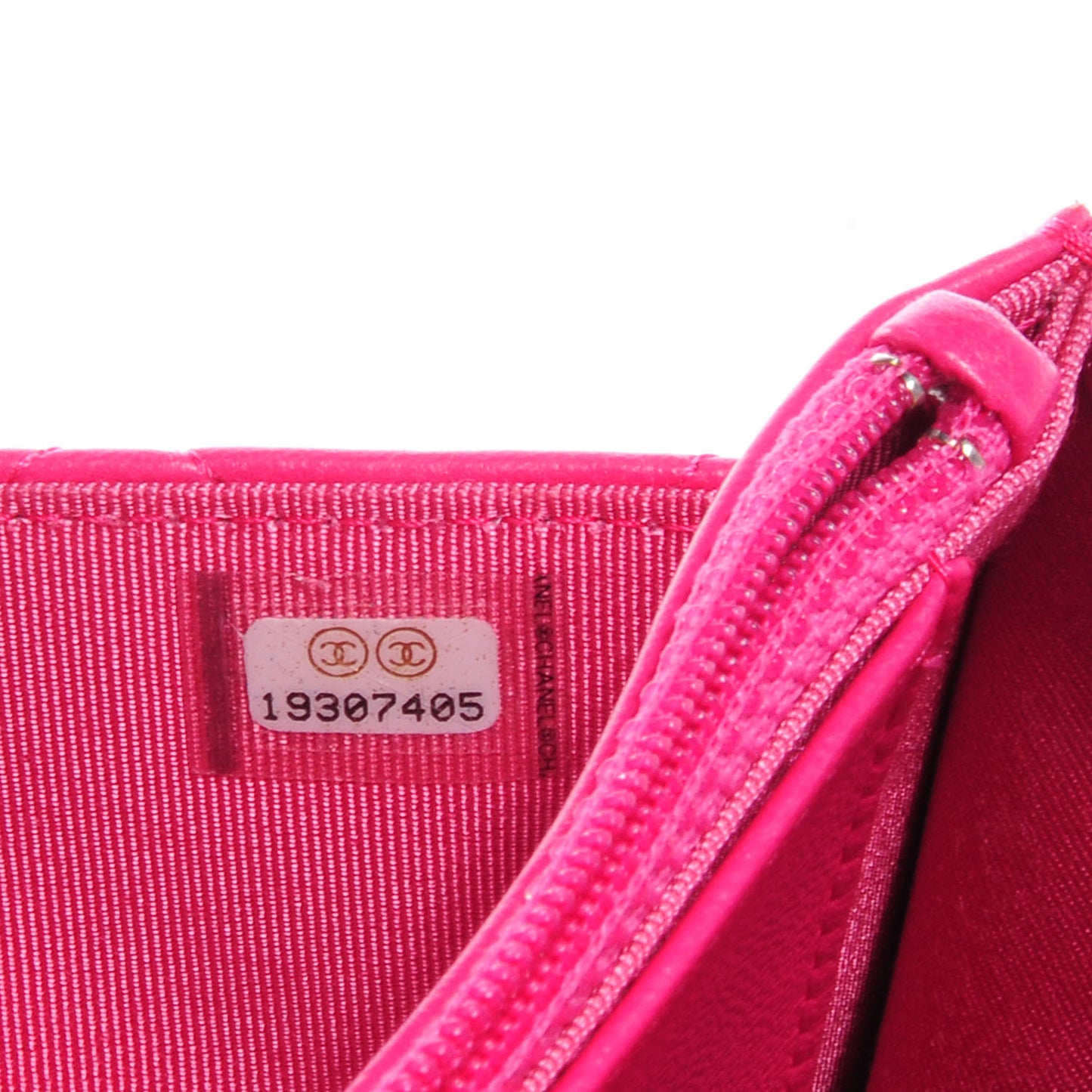 Lambskin Wallet On Chain WOC Dark Pink