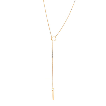 Gucci 18K Yellow Gold 20mm Lariat Necklace 1 of 5
