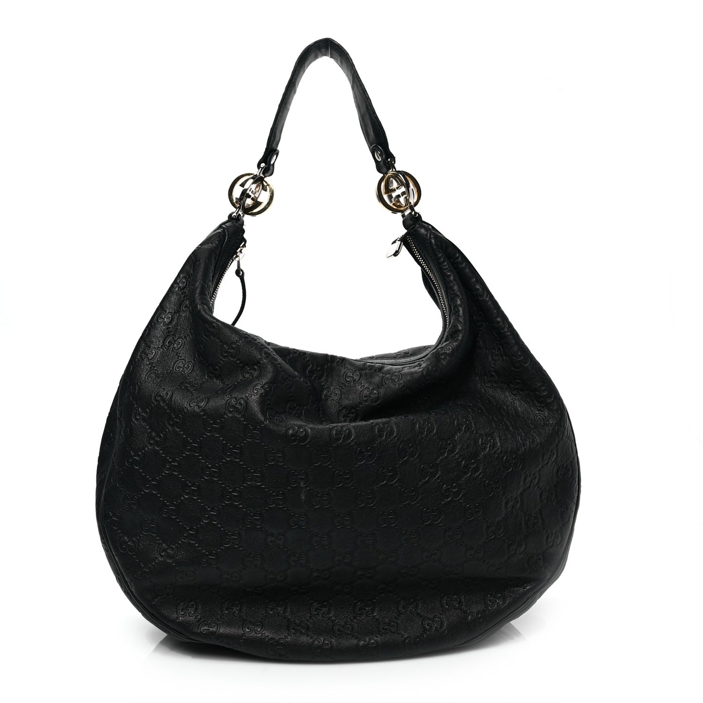 Guccissima Large GG Twins Hobo Black