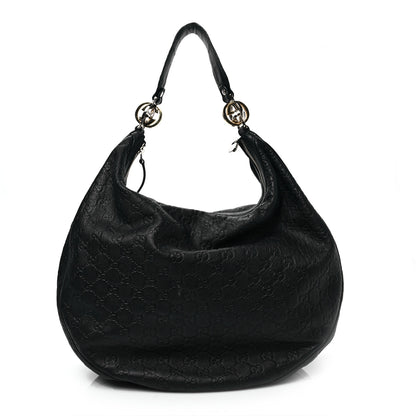 Gucci Guccissima Large GG Twins Hobo Black 1 of 26