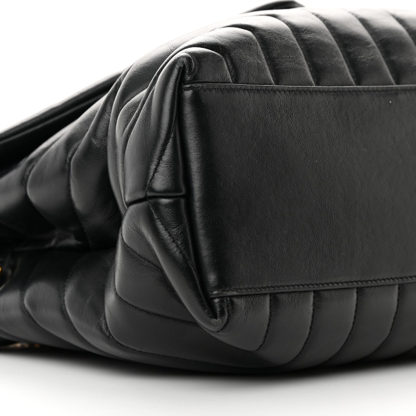 Calfskin Y Quilted Monogram Medium Loulou Chain Satchel Black