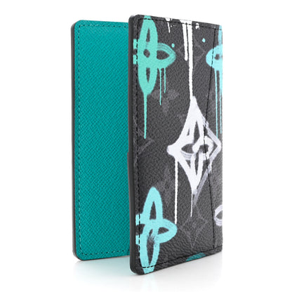 Louis Vuitton Monogram Eclipse LV Graffiti Pocket Organizer Green Lights 3 of 6