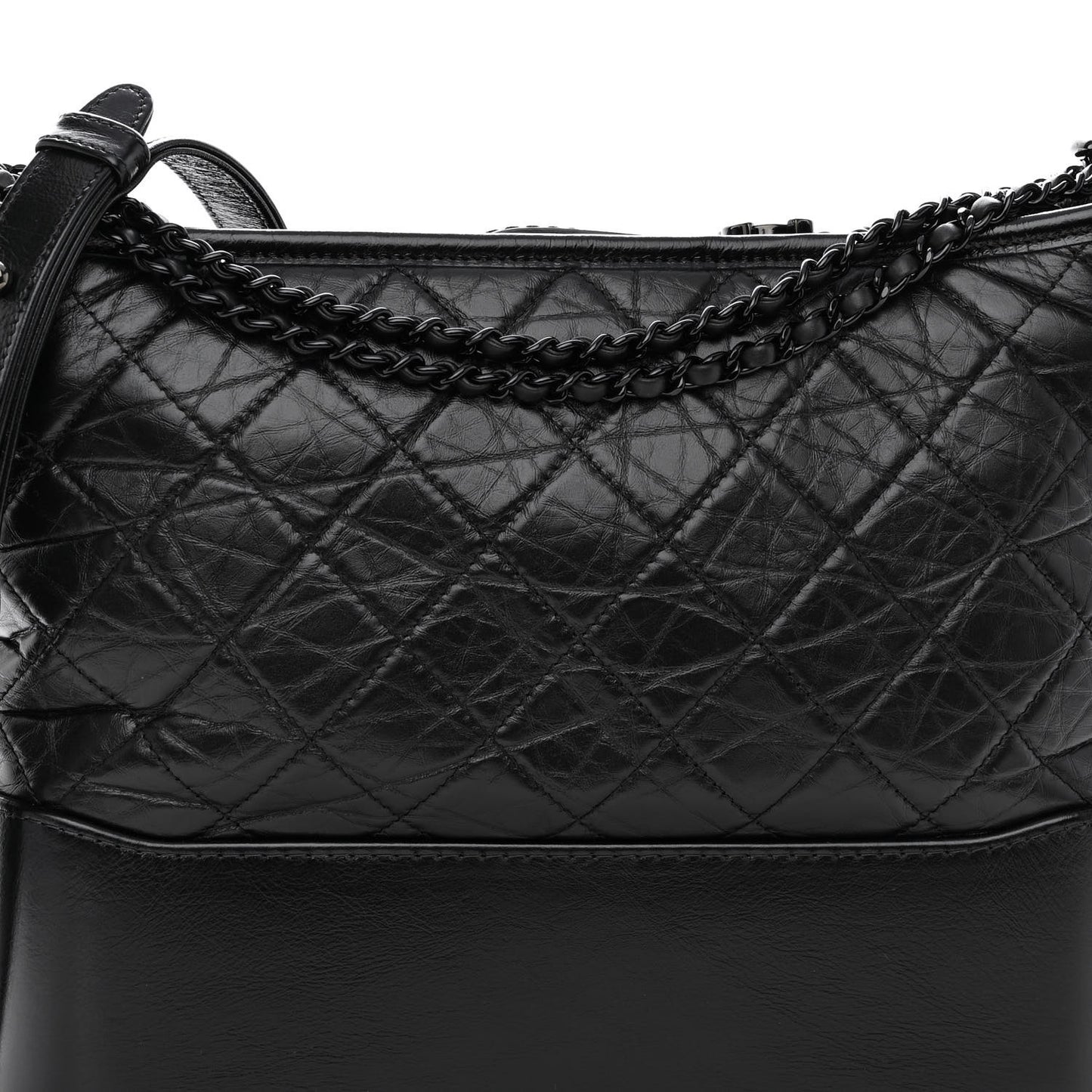 Aged Calfskin Quilted Medium Gabrielle Hobo So Black