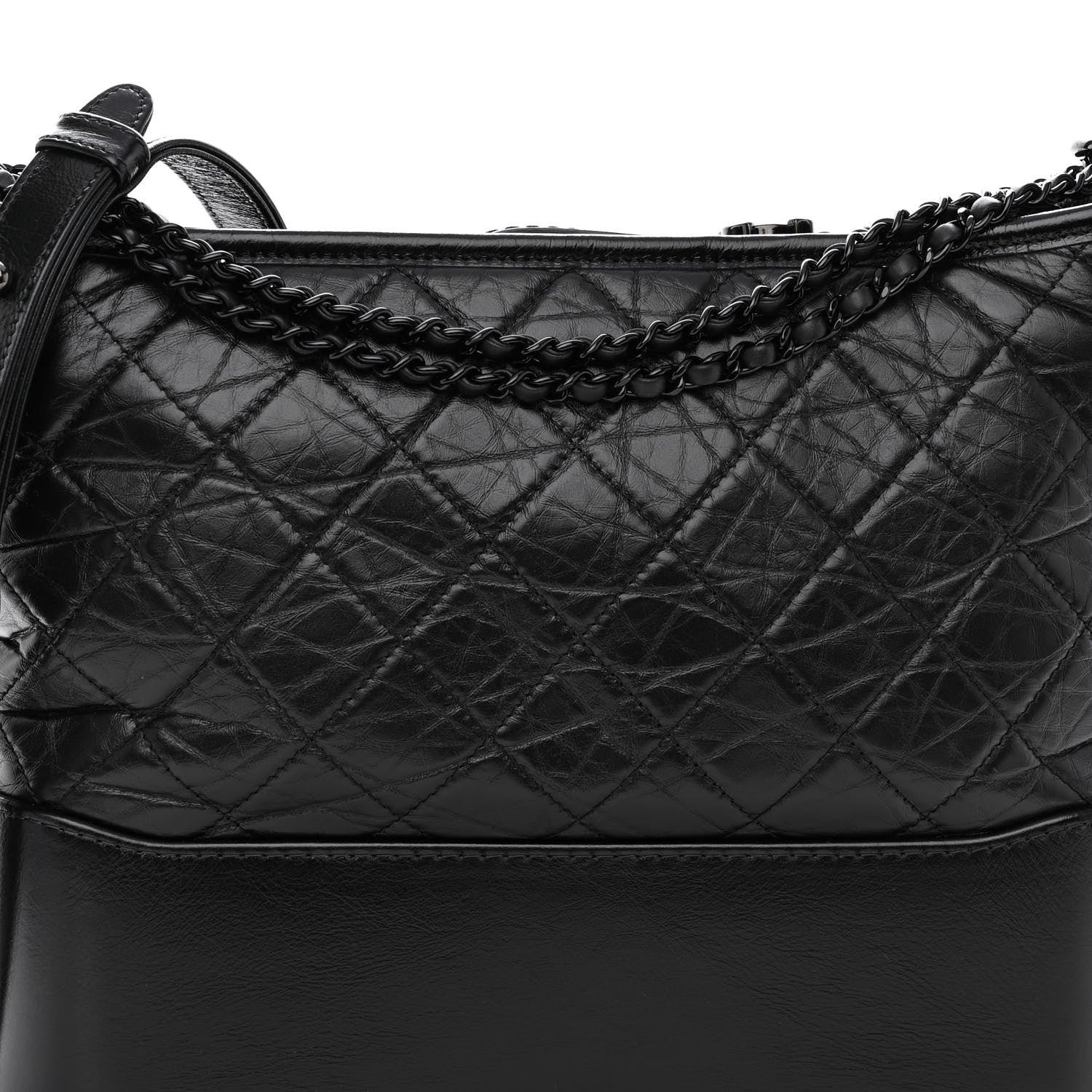Chanel Aged Calfskin Quilted Medium Gabrielle Hobo So Black 7 of 9