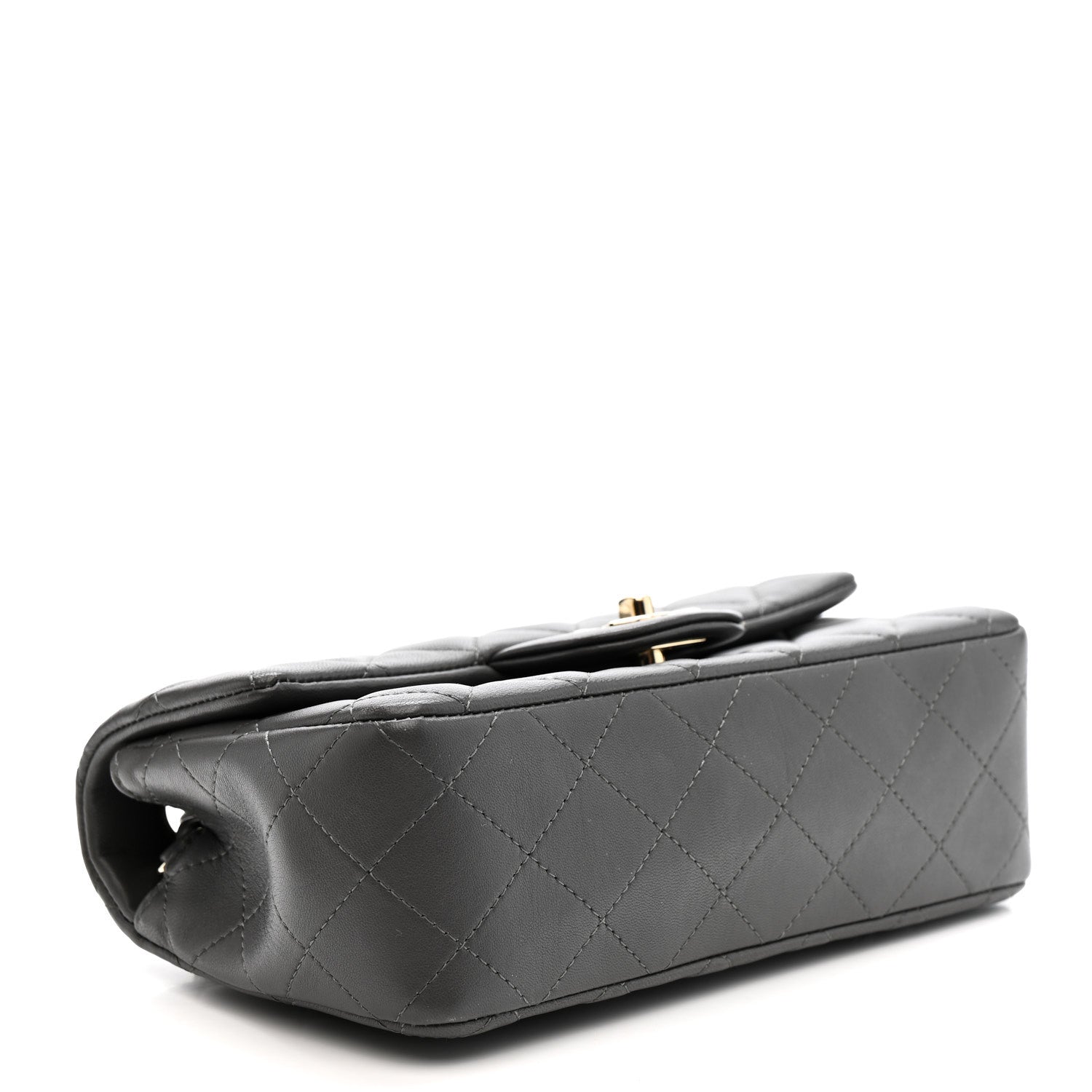 Chanel Lambskin Quilted Mini Rectangular Flap Dark Grey 4 of 13
