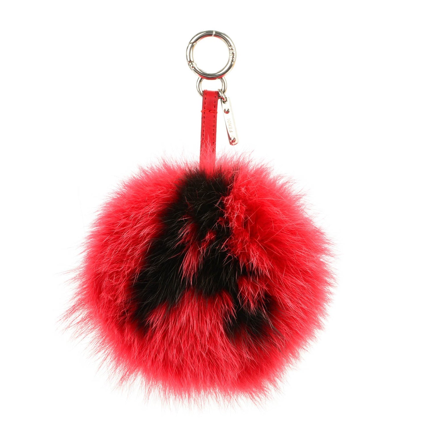 Fox Fur Shiny Nappa Bi-Color A ABCharm Bag Charm Rosso Chiaro Moro Strawberry