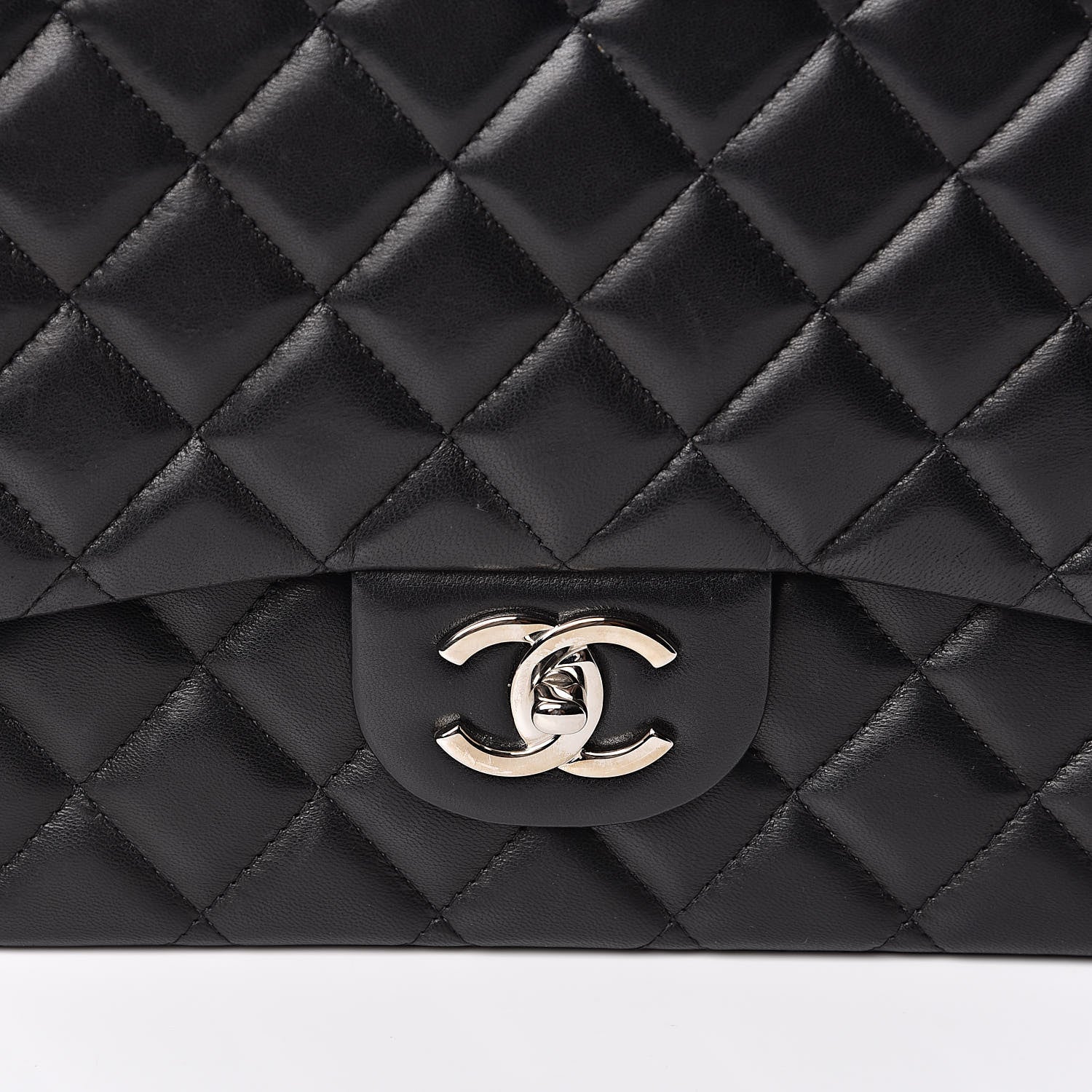 Chanel Lambskin Quilted Maxi Double Flap Black 15 of 15