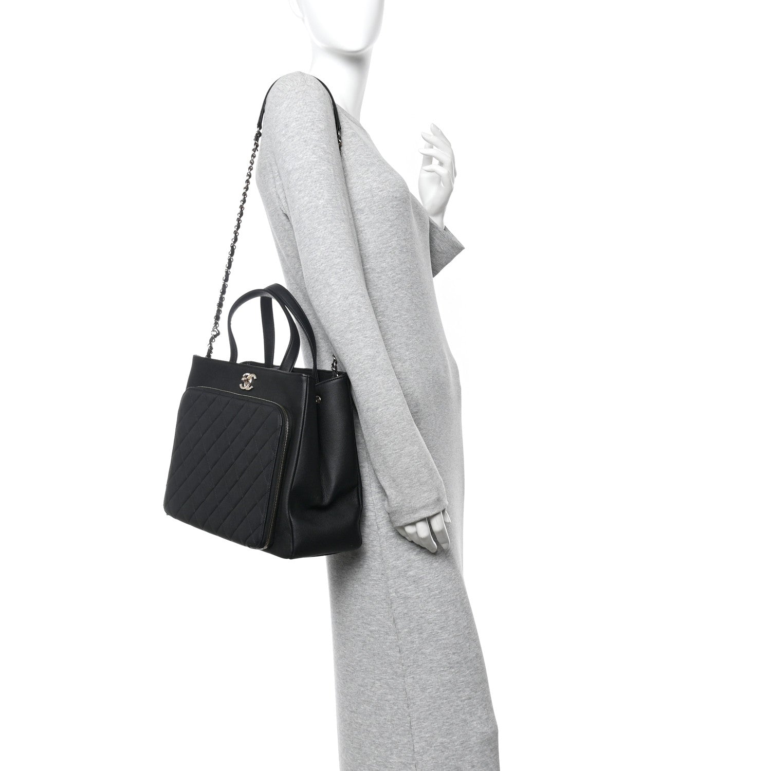 Chanel Caviar Quilted Large Business Affinity Shopping Bag Black 2 of 13